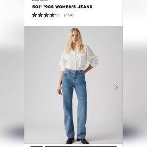 Levi's Women's 90s 501 Straight Blue Jeans